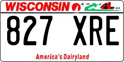 WI license plate 827XRE
