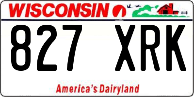 WI license plate 827XRK