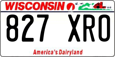 WI license plate 827XRO