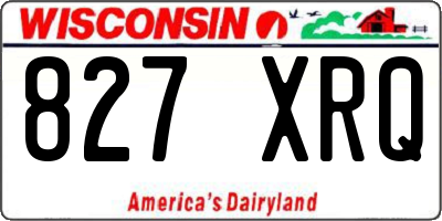 WI license plate 827XRQ