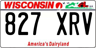 WI license plate 827XRV