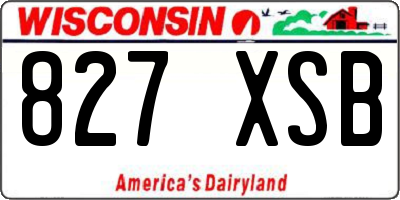 WI license plate 827XSB
