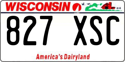 WI license plate 827XSC