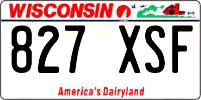 WI license plate 827XSF