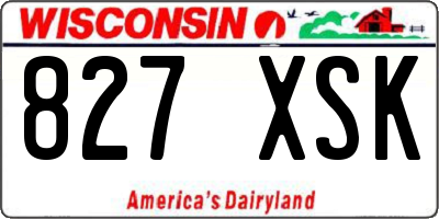 WI license plate 827XSK