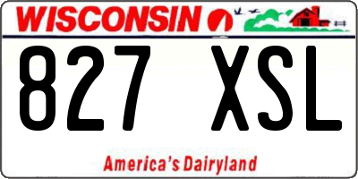 WI license plate 827XSL