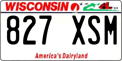 WI license plate 827XSM