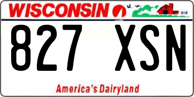 WI license plate 827XSN