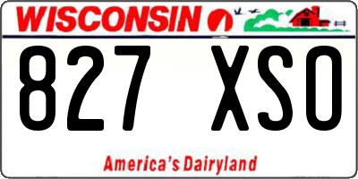 WI license plate 827XSO