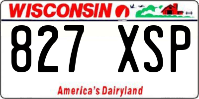 WI license plate 827XSP
