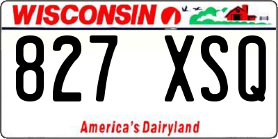 WI license plate 827XSQ