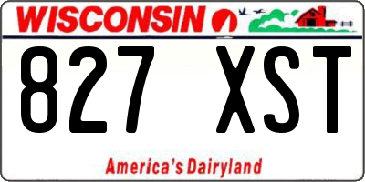 WI license plate 827XST