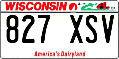 WI license plate 827XSV