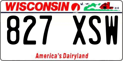 WI license plate 827XSW