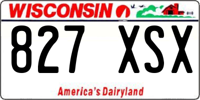 WI license plate 827XSX