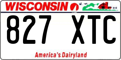 WI license plate 827XTC