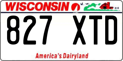 WI license plate 827XTD