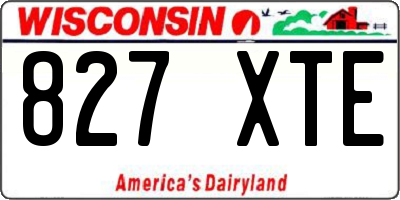 WI license plate 827XTE