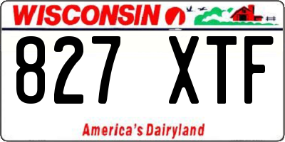 WI license plate 827XTF