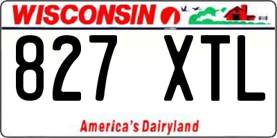 WI license plate 827XTL