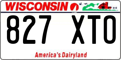 WI license plate 827XTO