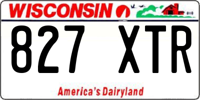 WI license plate 827XTR