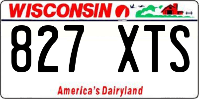 WI license plate 827XTS