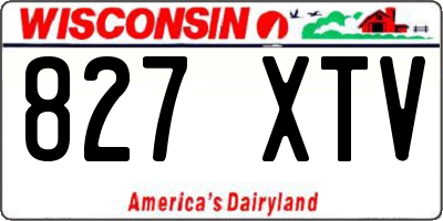 WI license plate 827XTV
