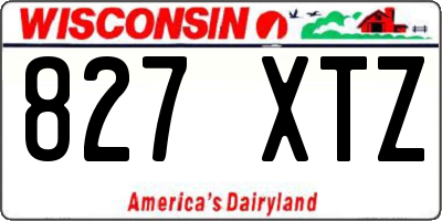 WI license plate 827XTZ