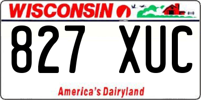 WI license plate 827XUC