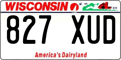 WI license plate 827XUD