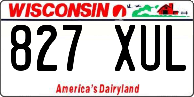 WI license plate 827XUL