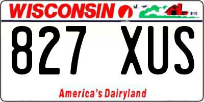 WI license plate 827XUS