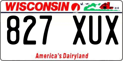 WI license plate 827XUX