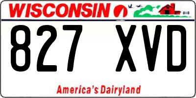 WI license plate 827XVD