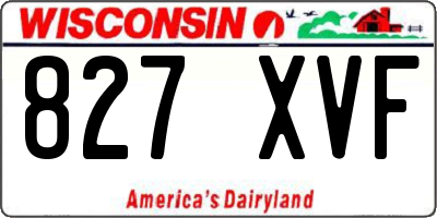 WI license plate 827XVF