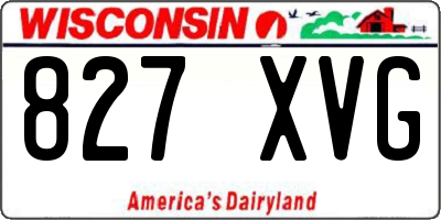 WI license plate 827XVG