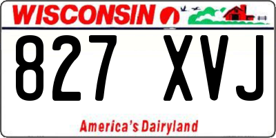 WI license plate 827XVJ