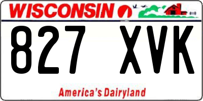 WI license plate 827XVK