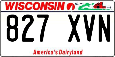 WI license plate 827XVN