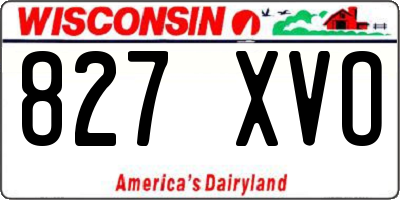 WI license plate 827XVO