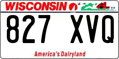 WI license plate 827XVQ