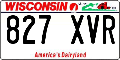 WI license plate 827XVR