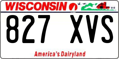 WI license plate 827XVS