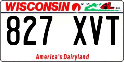 WI license plate 827XVT