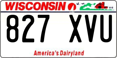 WI license plate 827XVU