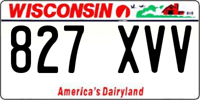 WI license plate 827XVV