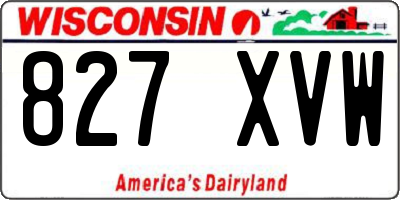 WI license plate 827XVW