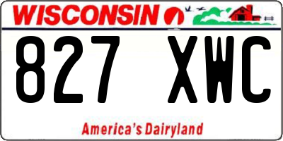 WI license plate 827XWC