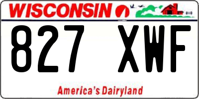 WI license plate 827XWF